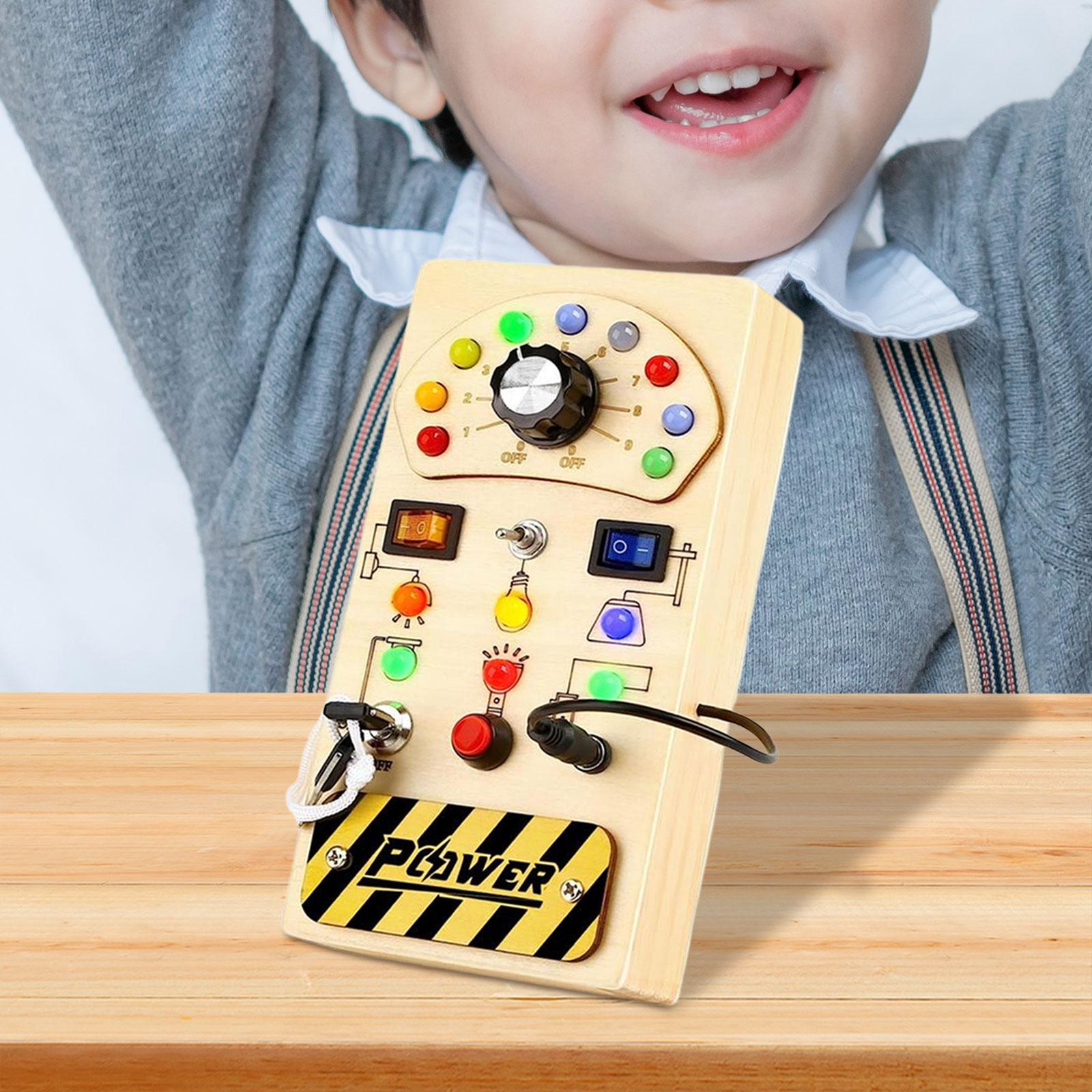 Montessori Wooden Busy Board Toddler - Montessori Wooden Busy Board with Buttons