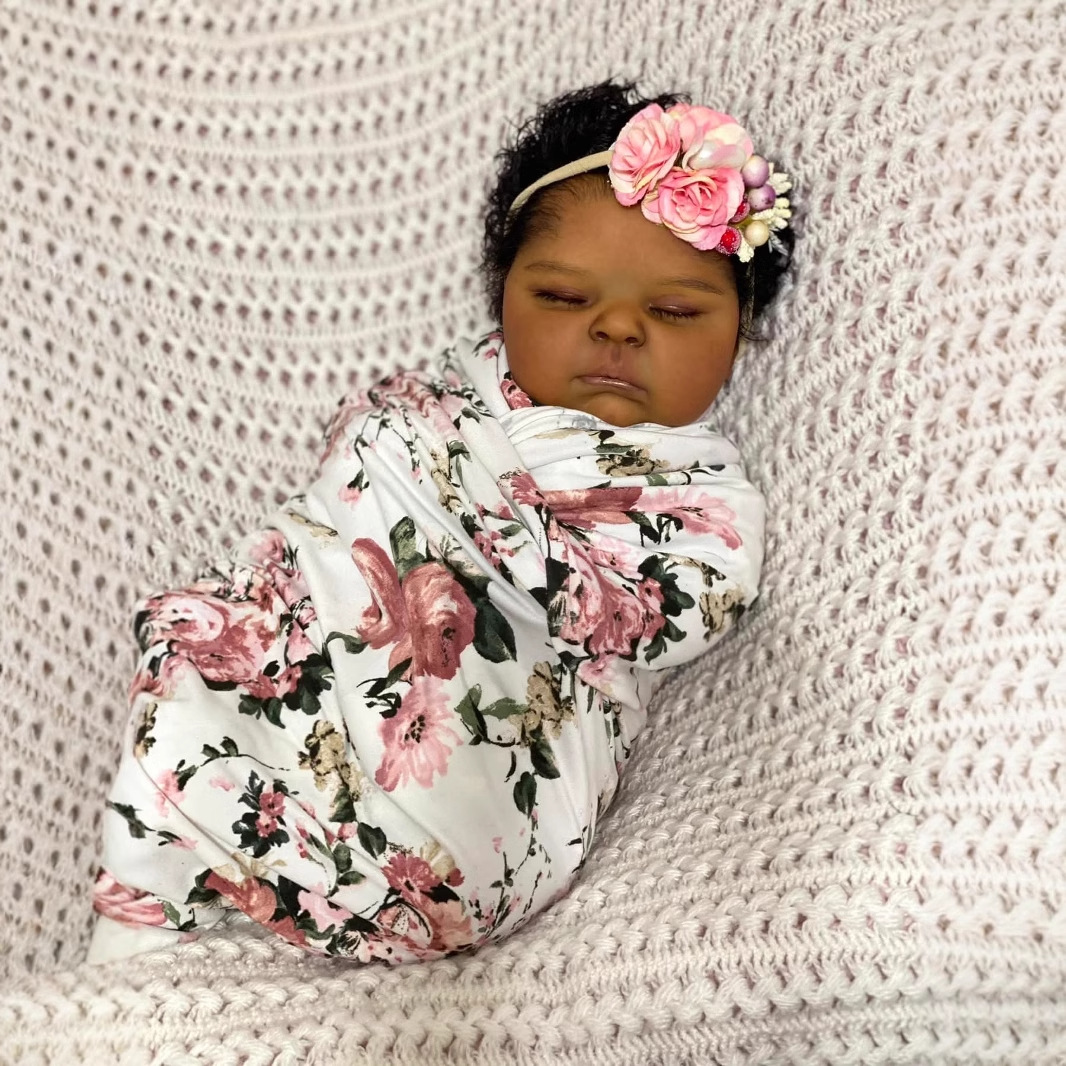 Dark Skin peaches 19 Inch Life - Reborn Baby Doll Silicone Realistic 评论和价格
