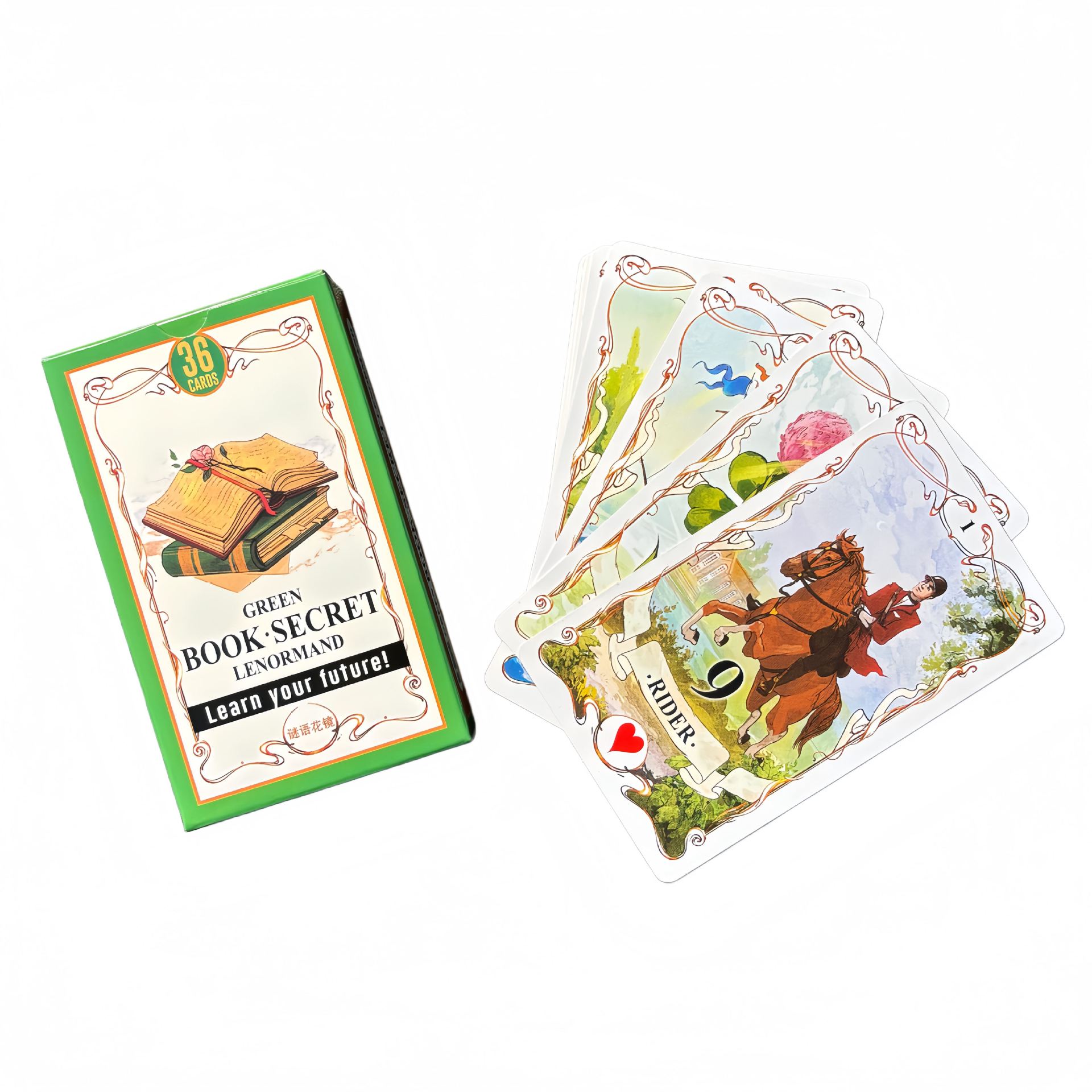 Green Book Secret Lenormand Or - Tarot Cards Deck With Guidebook 评论和价格